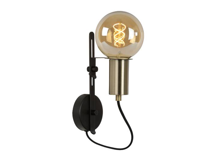 Lucide MALCOLM - Wandlamp - 1xE27 - Zwart