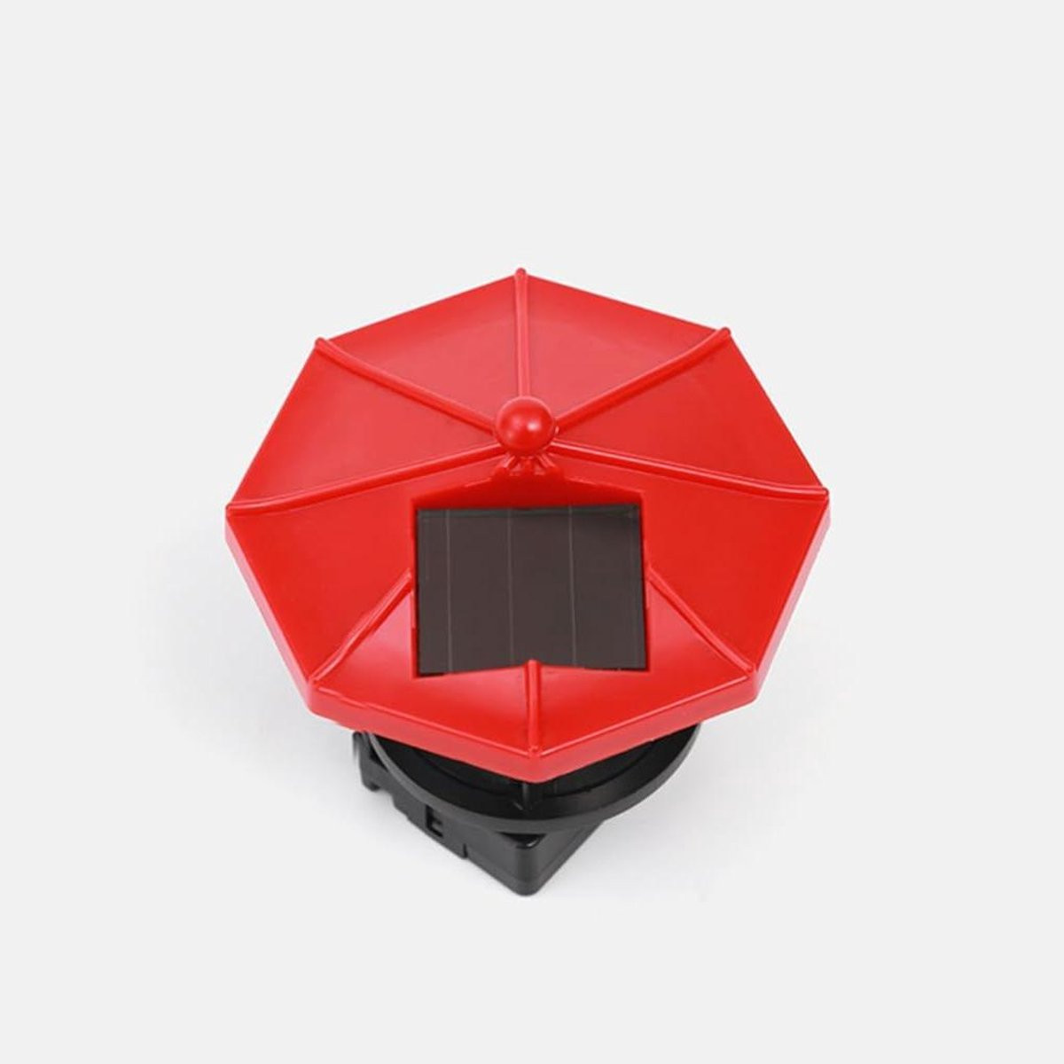 Rode Vuurtoren Decoratie - Draaibare LED Tuinlamp op Zonne-energie - 27 x 9 cm