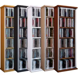 VCM, Regal, Holz CD DVD Stand Regal Classic mit Glastür (31 x 18 x 92 cm)