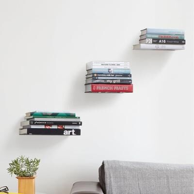 SUSSEXHOME Invisible Floating Metal Bookshelves
