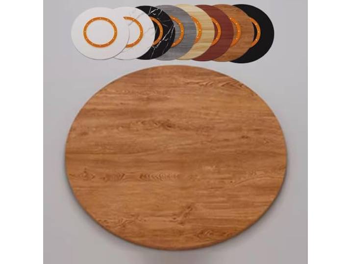 OPOLDBDMAC Holz Drehteller 50cm 60cm 70cm 80cm 90cm 100cm Lazy Susan Drehteller Holz Esstisch Drehplatte, Groß Drehbarer Servierteller Servierplatte 360° Drehbar(Golden Oak,100cm/40in)