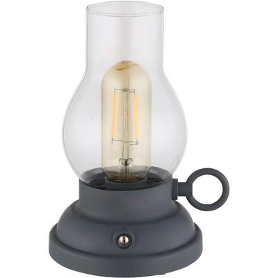 GLOBO LIGHTING LED Tischleuchte "PETRO", schwarz (anthrazit matt), 1, 1 Stk., Leuchten, Akkutischleuchte, mobile Leuchte, Petroleumlampen-Design, LED Tischleuchte