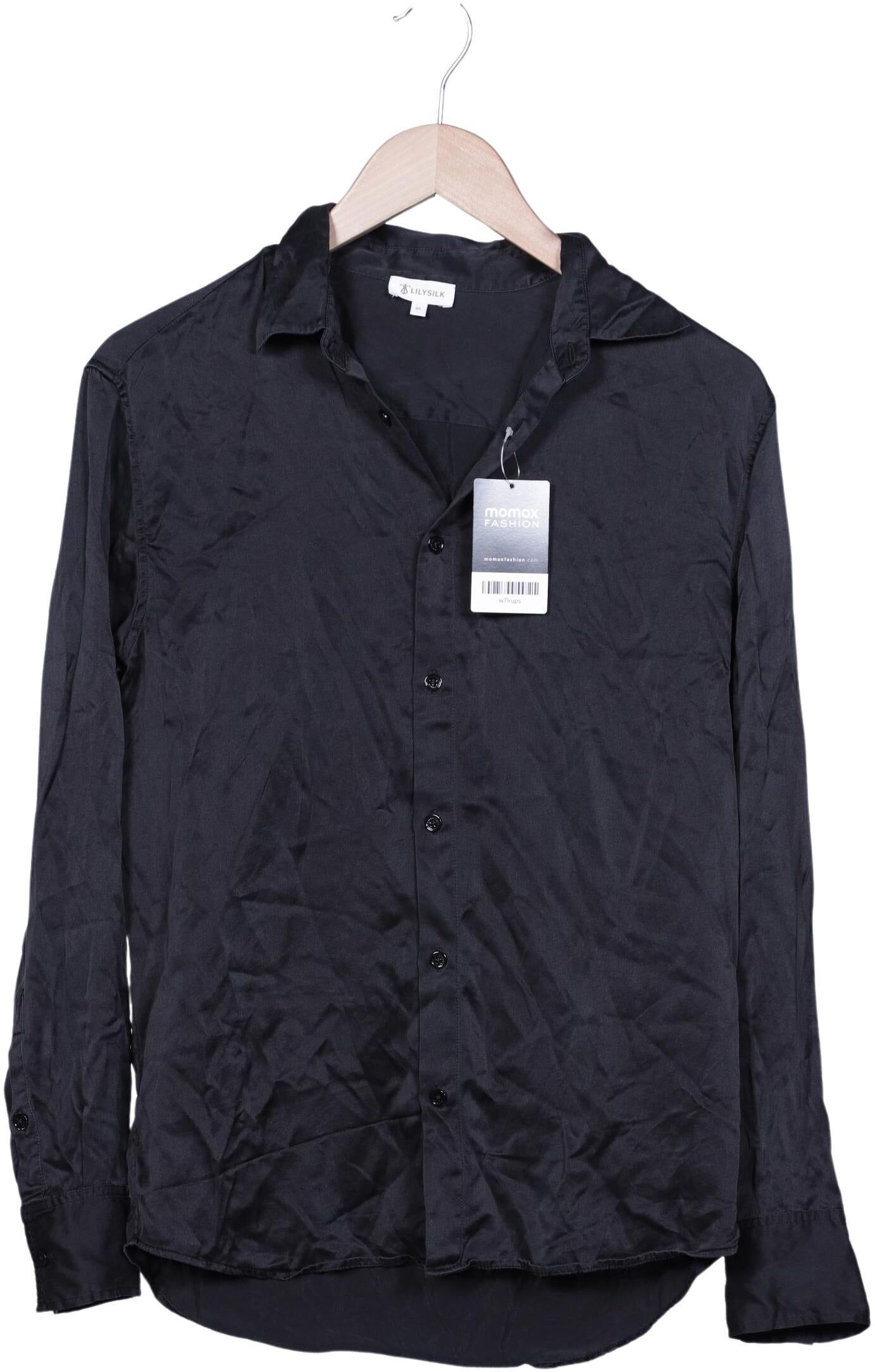 Lilysilk Herren Hemd, Schwarz, Gr. XS, Seide - Second Hand