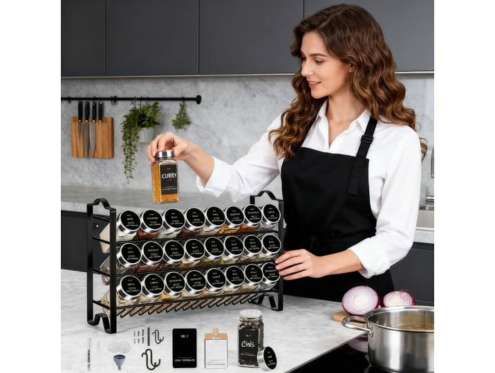 Support de condition vertical avec pots de condition 24x120ml, complet avec arroseurs, étiquettes, entonnoirs, stylos et accessoires de montage