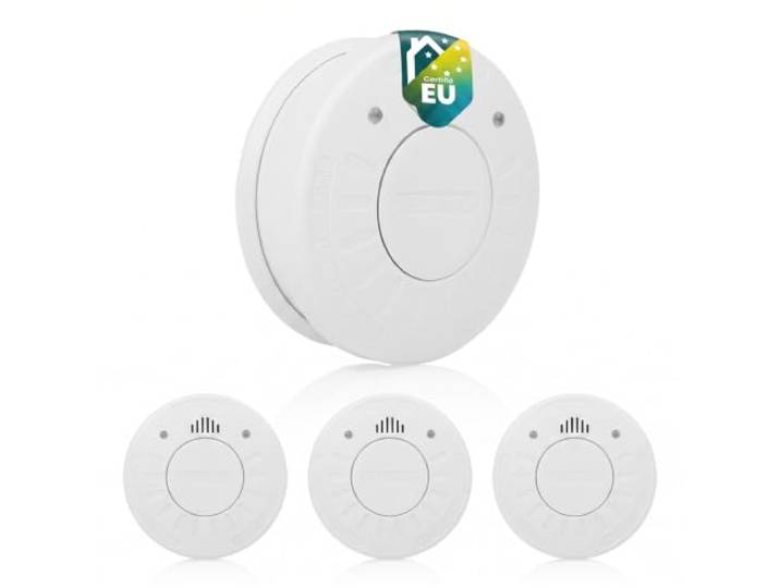 Smartwares Lot de 3 détecteurs de fumée - 85 DB - Capteur Optique - Pile 10 Ans - Label Q - FSM-12503