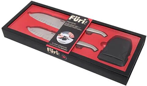 Furi Knives Furi Pro East West Santoku & Diamond Sharpener 3 Piece Set