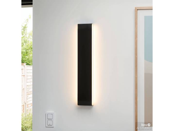 Akku-Wandleuchte KRIM 32cm Schwarz/Schwarz Aluminium, pulverbeschichtet LED LED-Platine