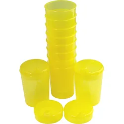 Medi-Inn Schnabelbecher Set 10 Unterteile + 20 Deckel 250 ml gelb