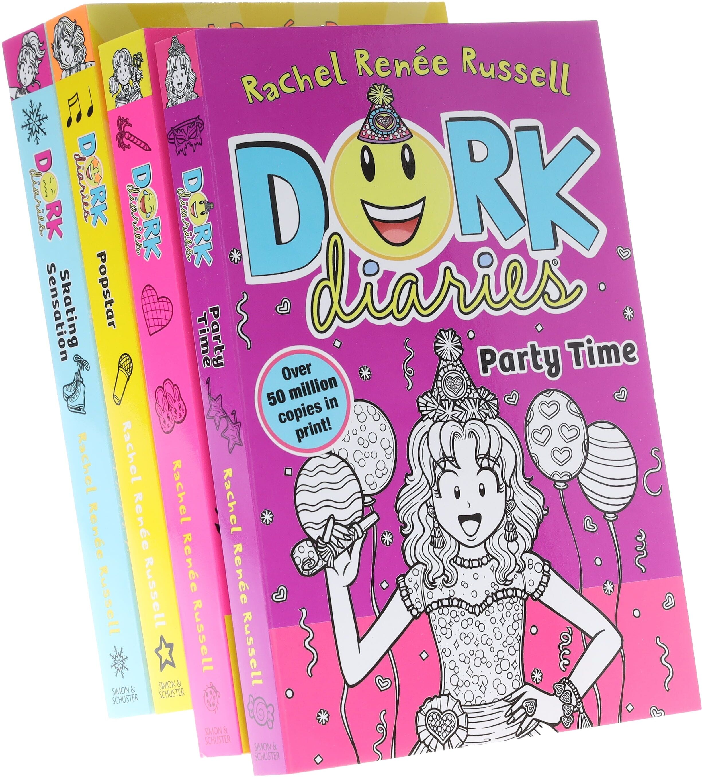Dork Diaries Series (Book 1-4) By Rachel Renee Russell 4 Books Collection Set - Ages 9-14 - Paperback Simon & Schuster