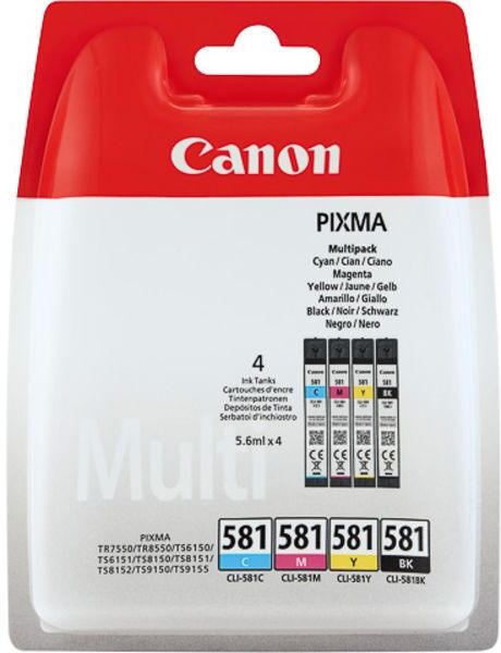 Canon CLI-581 C/M/Y/BK - 4 couleurs - Cartouche d'encre - Multipack 4 couleurs