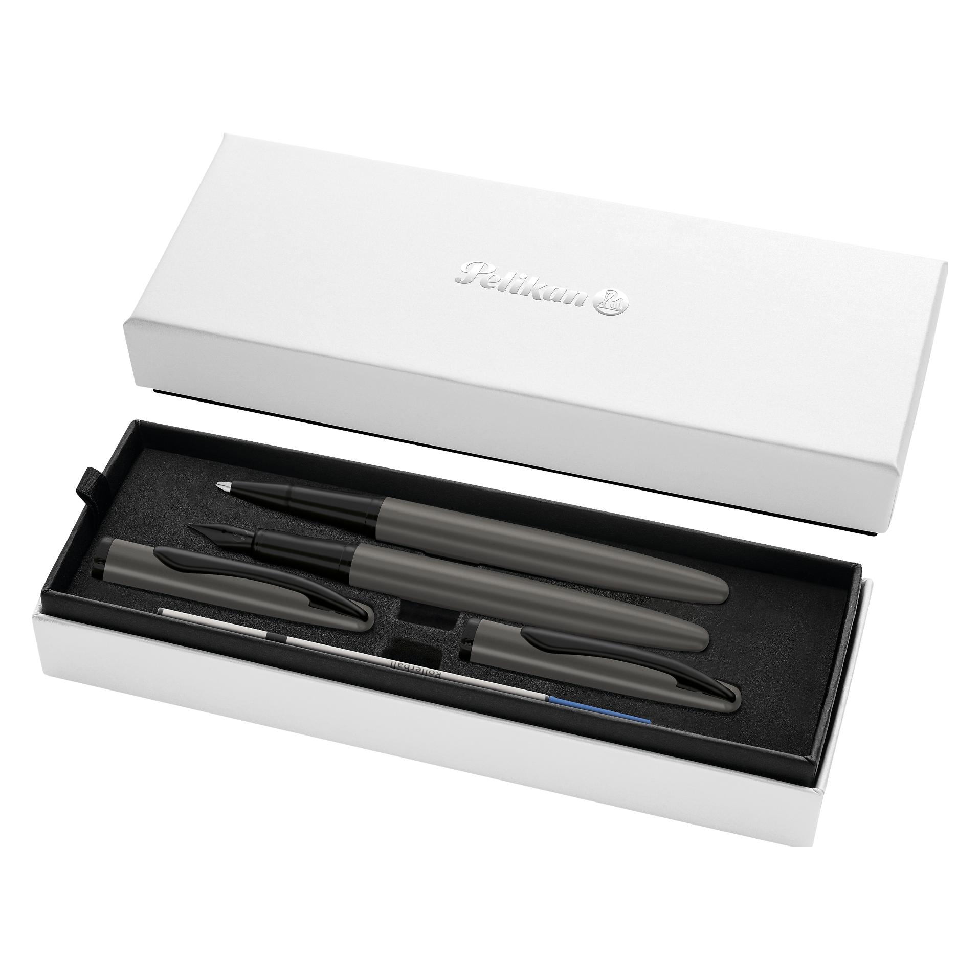 Pelikan Tintenroller Füllhalter & Roller Jazz Noble Elegance im Set, Stone (2x) (826945)
