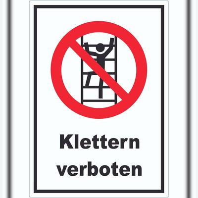 HB-Druck Aufkleber Klettern verboten A2 (420x594mm)