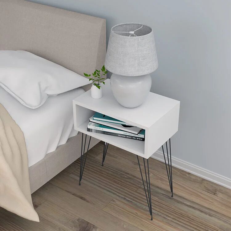 garneroarredamenti Set 2 comodini 45x59h cm moderni design industrial bianco Jamar