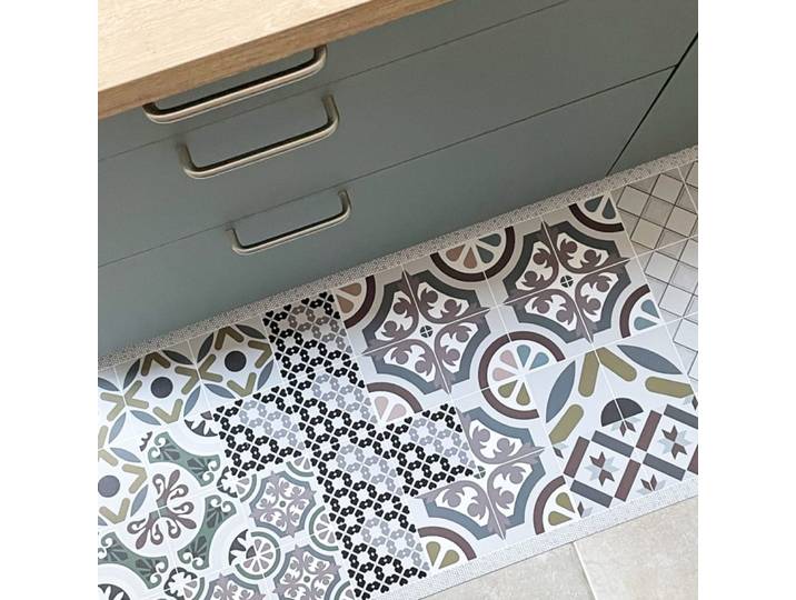Tapis antidérapant - vinyle - int./ext. - multicolore - 120x200cm