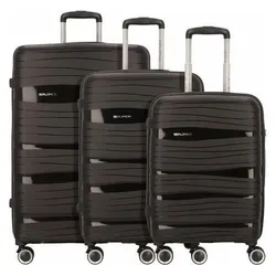 Worldpack 3-teiliges Trolleyset Hartschale Miami, schwarz, Koffer, Schwarz