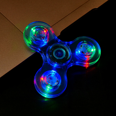 Quick Pick Pro LED Glow In Dark Fidget Spinner Stress Relief EDC Hand Spinner Toy blue