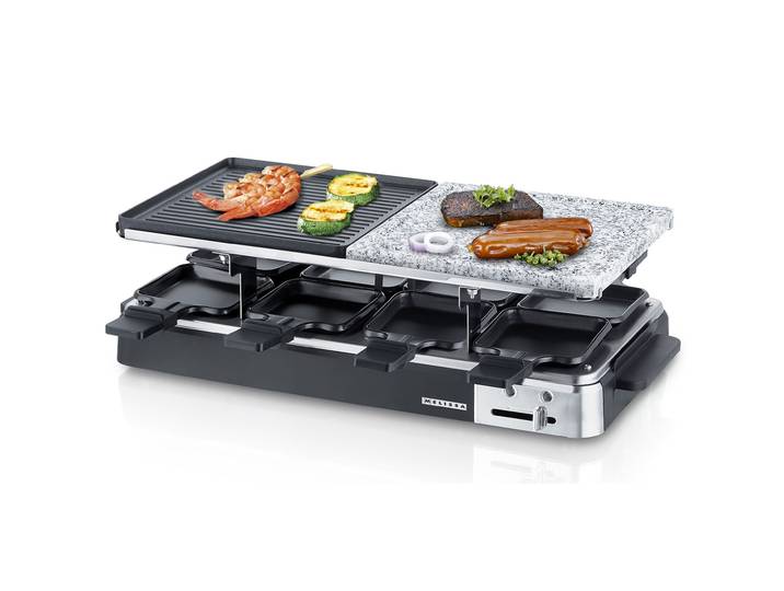 Raclette Grill mit Grill- und Steinplatte, 8 Personen, 1300 W