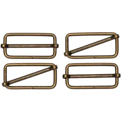 buttinette Leiterschnallen, altmessing, für 40 mm breite Bänder, 4 Stück