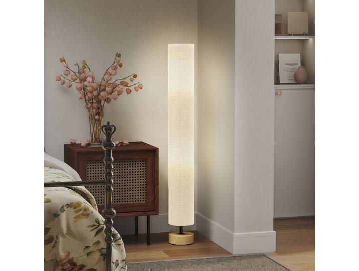 HOMCOM Lampadaire Salon 120cm Lin Gris Interrupteur Pied E27