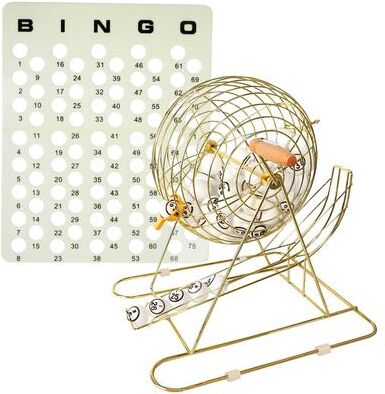 GSE Games & Sports Expert "GSE™ Professional X-Large Bingo Game Set with Bingo Cage and 1.5"" Bingo Balls, Plastic Board for Large Group Games, Bingo Hall"