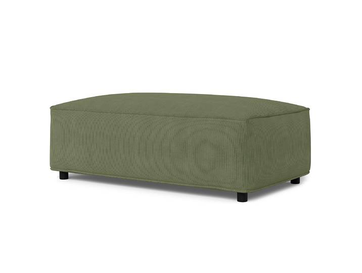 Polsterhocker 120 x 42 x 70cm Grün Cordstoff Snor: Grün