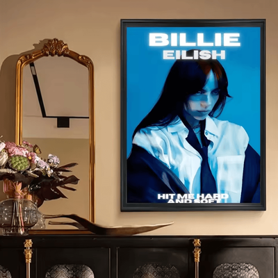 Inspire Curations Billie Eilish Hit Me Hard And Soft Poster Vintage Kraft Paper Aesthetic Wall Decor zlh4100 20x30cm Unframed