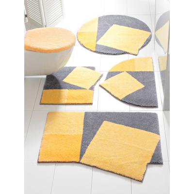 Badematte GRUND Gr. 1, gelb (gelb, grau), rechteckig (50cm x 60cm ), Badematten, Badematte