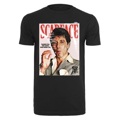 Kurzarmshirt MERCHCODE "Merchcode Herren Scarface Magazine Cover Tee", Herren, Gr. S, schwarz, 100% Baumwolle, unifarben, normal, Rundhals, Shirts