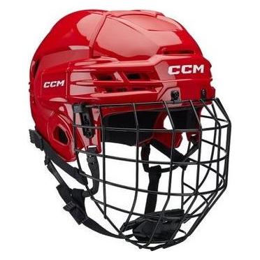 CCM Tacks 70 JR Hockeyhelm mit Käfig (Ena Velikost, Rot) (One Size) (49642203)