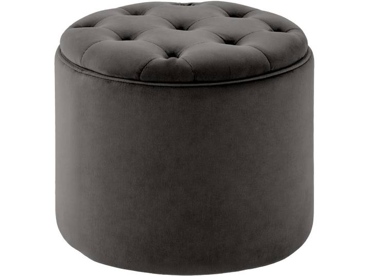 CLP Sitzwürfel Samt Grau, Holz, 44x42x44 cm, Wohnzimmer, Sessel, Hocker & Hockerbänke, Sitzwürfel
