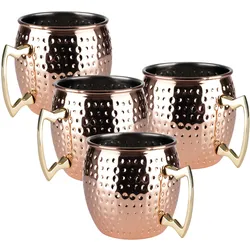 APS 4er Set Moscow Mule Becher 500 ml Kupfer glänzend