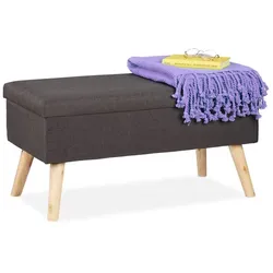 Relaxdays Sitzbank mit Stauraum Anthrazit,Hellbraun