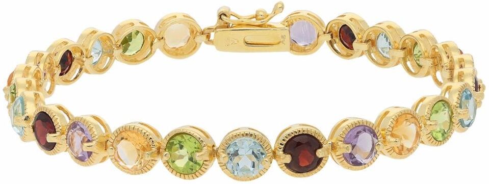 Armband FIRETTI "Schmuck Geschenk Silber 925 Armschmuck Armkette Edelsteine", gold (silber, 925, goldfarben, lila, rot, grün, gelb, hellblau, lila, rot, grün, gelb, hellblau), Armbänder, Damen, 18,5cm, Silber 925 (Sterlingsilber), Armband, mit Amethyst, G