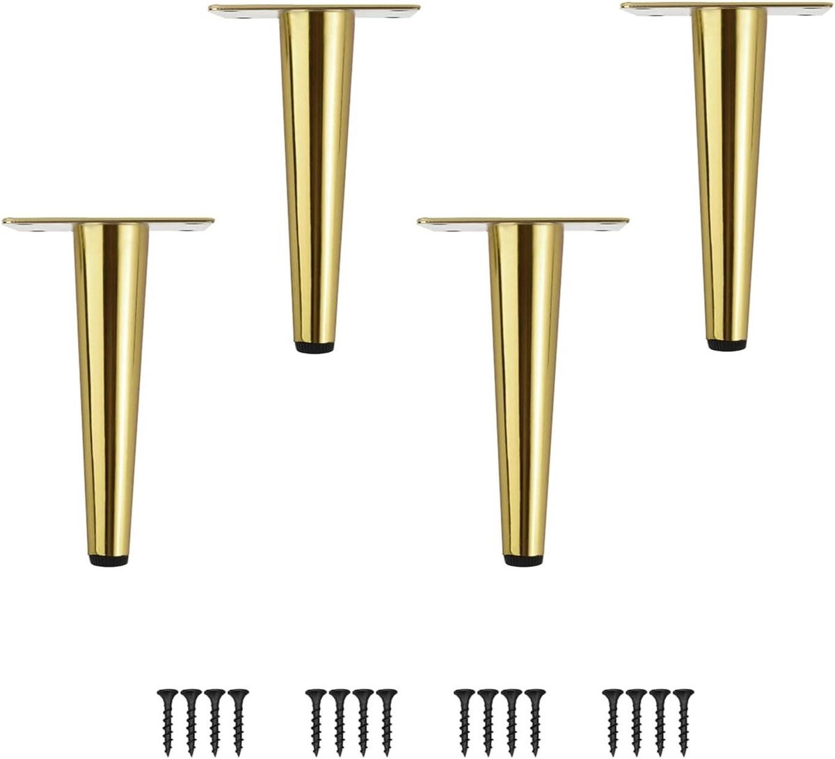 Set van 4 Meubelpoten Goud - Tafelvoeten voor Meubels Vernieuwen - Hoogte: 15 cm