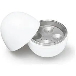 6x Gourmetmaxx Mikrowellen-Eierkocher weiss für 4 Eier, Eierkocher, Weiss