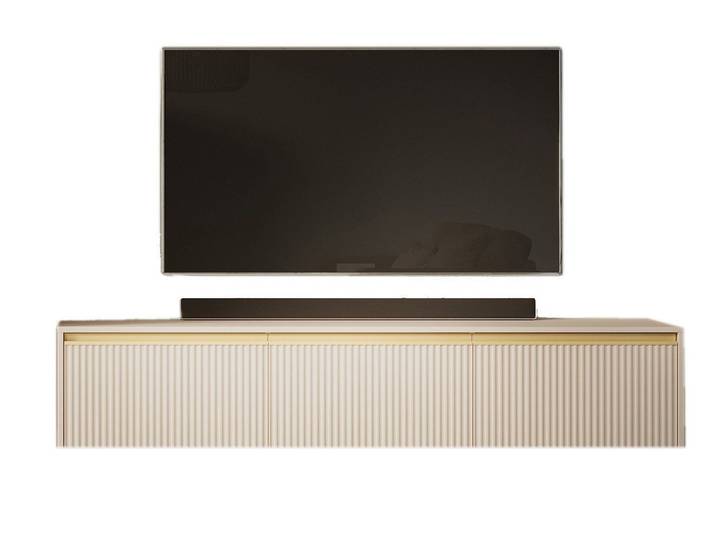 Compleo TV-Schrank mit geriffelter Front, zur Wandmontage geeignet, GLAM Glamour Design