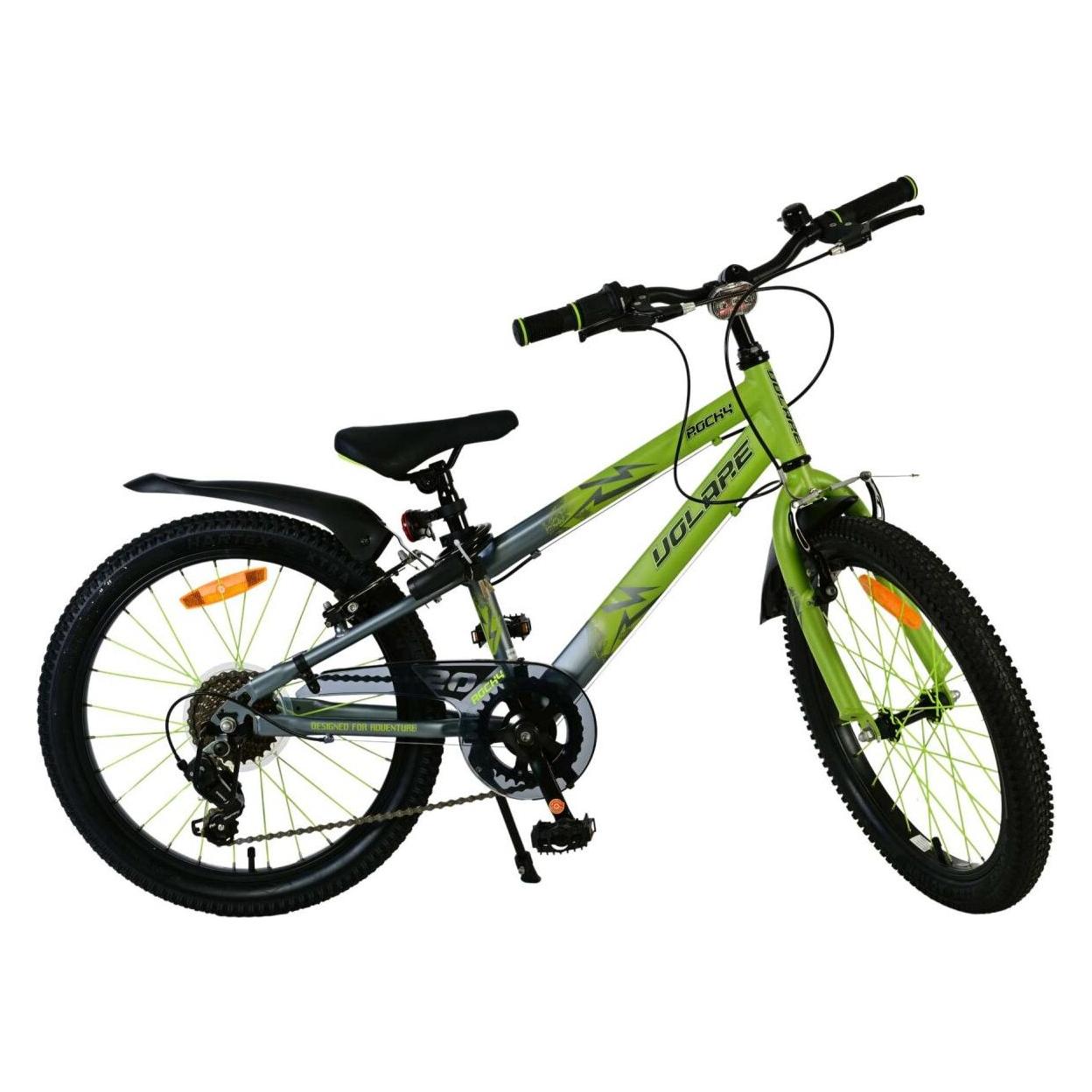 Volare Rocky Kinderfiets - 20 inch - 7 speed - Groen/Grijs (42011) (20") (42011)