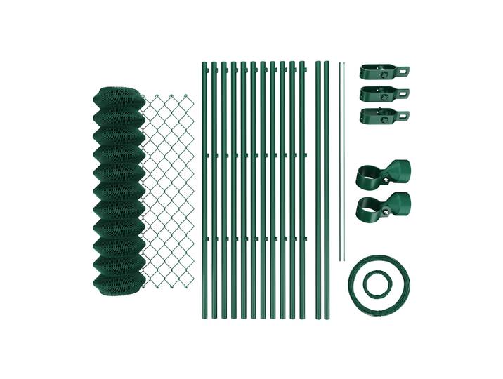 Maschendrahtzaun Komplettset grün 0.8 x 25 m