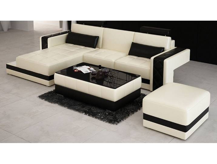 JVmoebel Ecksofa Ledersofa mit USB-Anschlüssen und modernem Design, Made in Europa