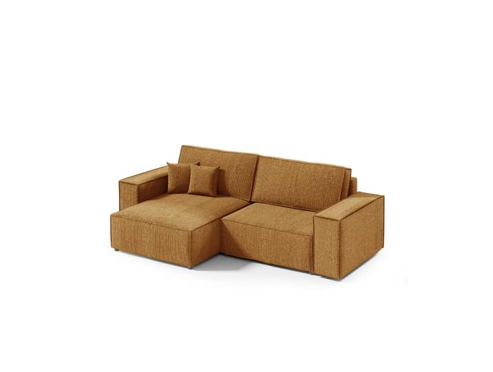 Furnisell Ecksofa mit Schlaffunktion Orange, seitenverkehrt montierbar, 257x148 cm, Wohnzimmer, Sofas & Couches, Wohnlandschaften, Ecksofas