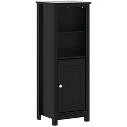 Helloshop26 - Badezimmerschrank 40 x 34 x 110 cm modernes Design matte Oberfläche in schwarzer Kiefer
