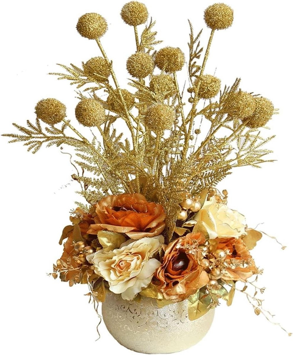 Gouden zijden kunstbloemen rozen voor huisdecoratie, 50 cm hoog