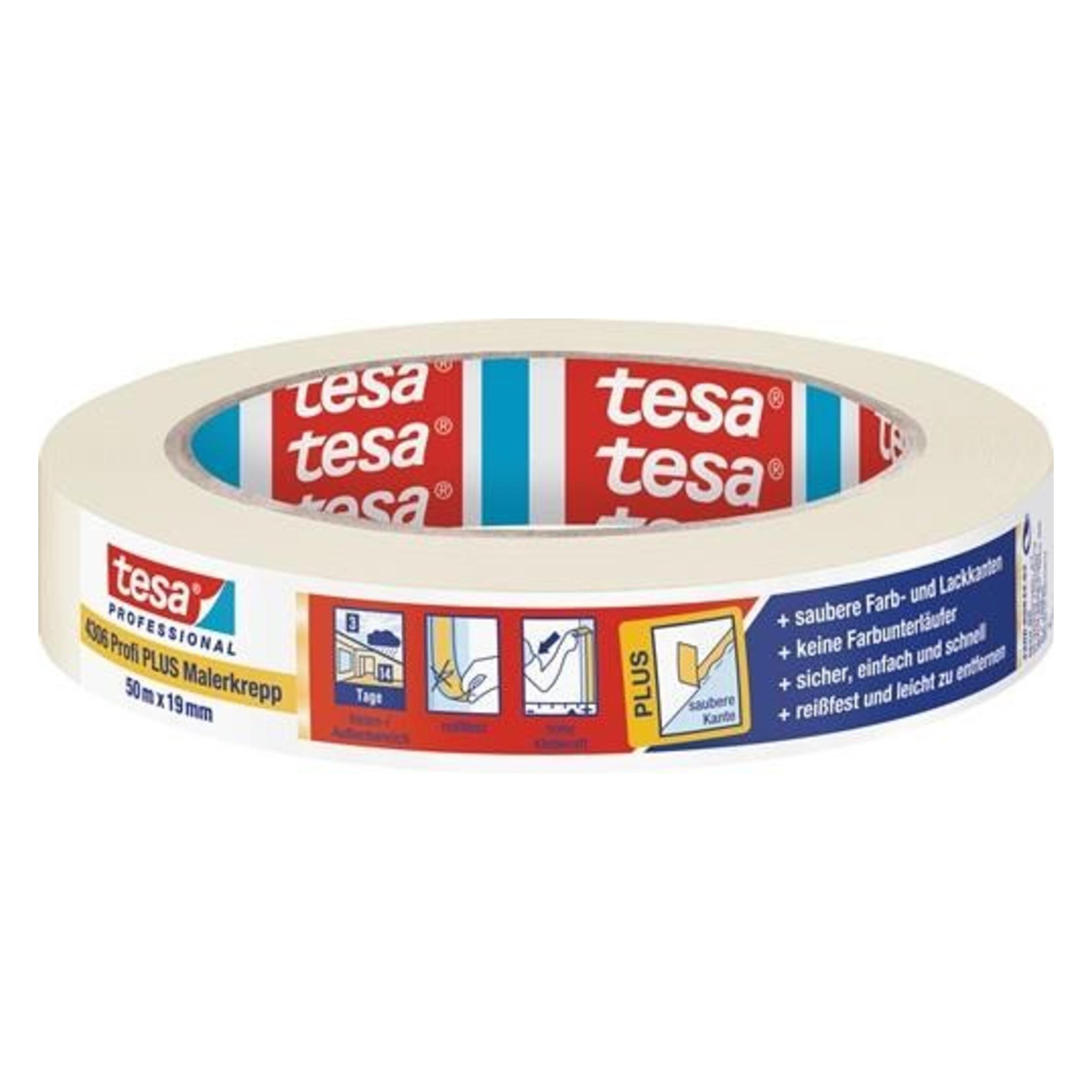 tesa Profi PLUS Malerkrepp 50m x 19mm (19 mm) (04306-00042-02)