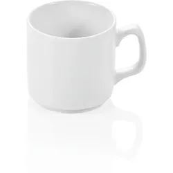 48x Becher Tasse, 260 ml, weiß, Porzellan, Kaffeetasse