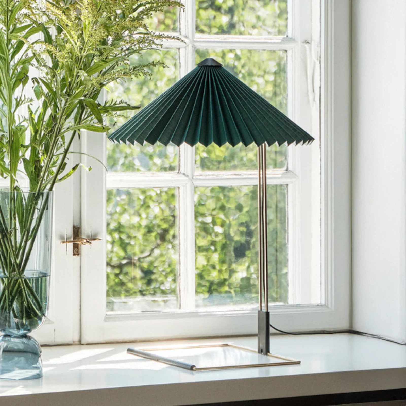 HAY Matin LED tafellamp, groen/staal, Hoogte: 38 cm
