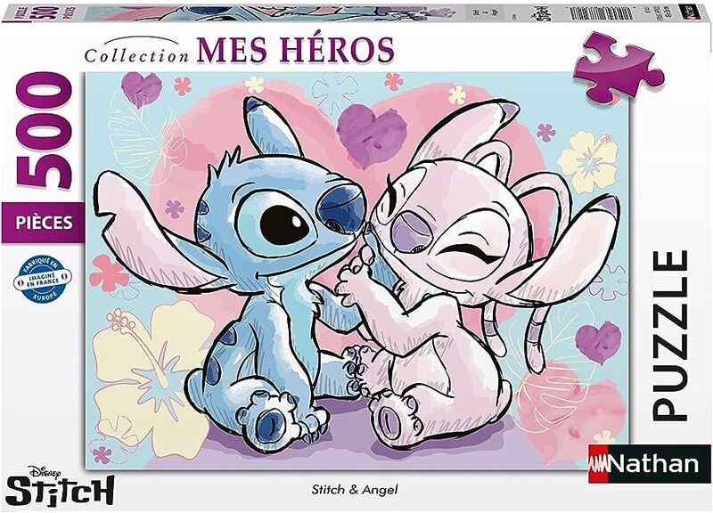 Nathan Puzzle 500 p Stitch & Angel - Disney