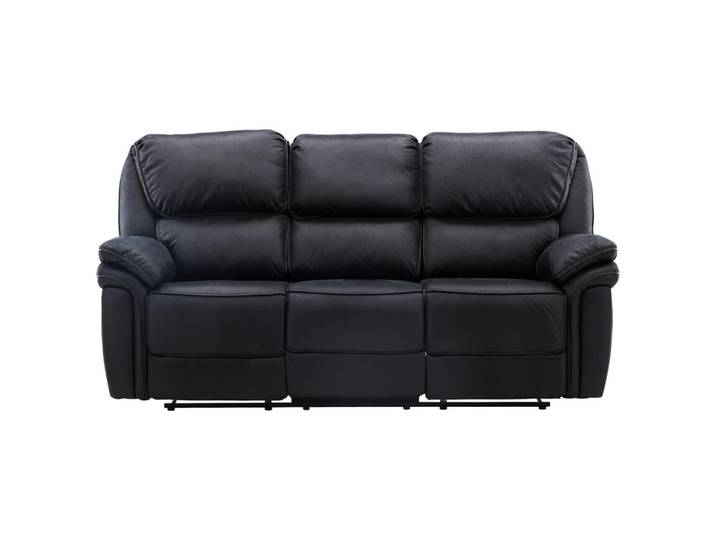 3-Sitzer Sofa, Schwarz, 228x99x103 cm, Kunststoff & Textil, Modern, Livetastic