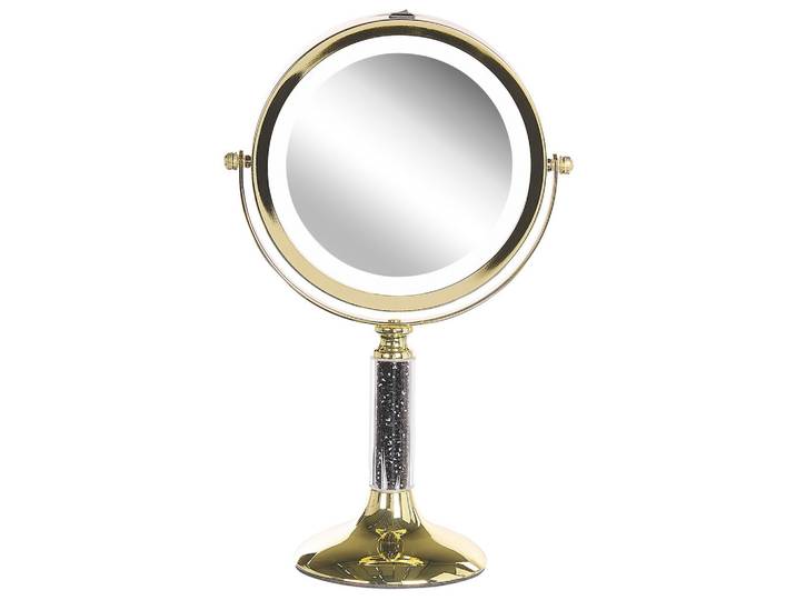 KOSMETIKSPIEGEL gold mit LED-Beleuchtung 18 cm Baixas