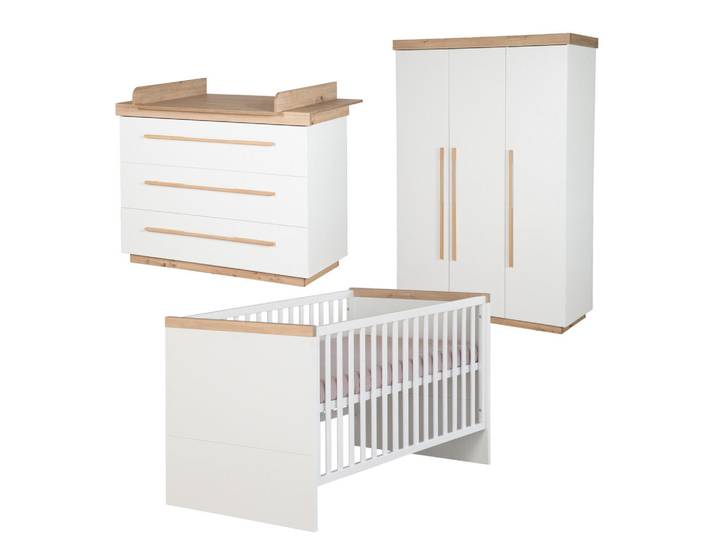Roba Babyzimmer Lumo 3-teilig, Weiß, Holz, 1x1x1 cm, Baby- und Kindermöbel, Babyzimmer