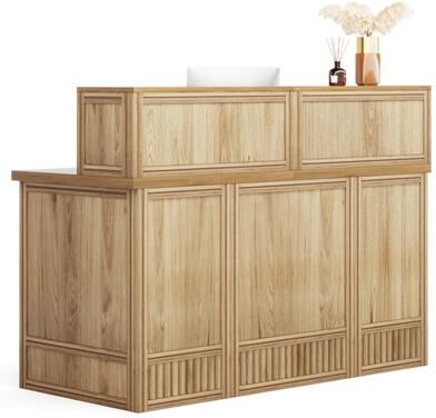 YUZHOU Modern Reception Desk with Counter,Front Desk Receptionist Desk ,Checkout Counter
